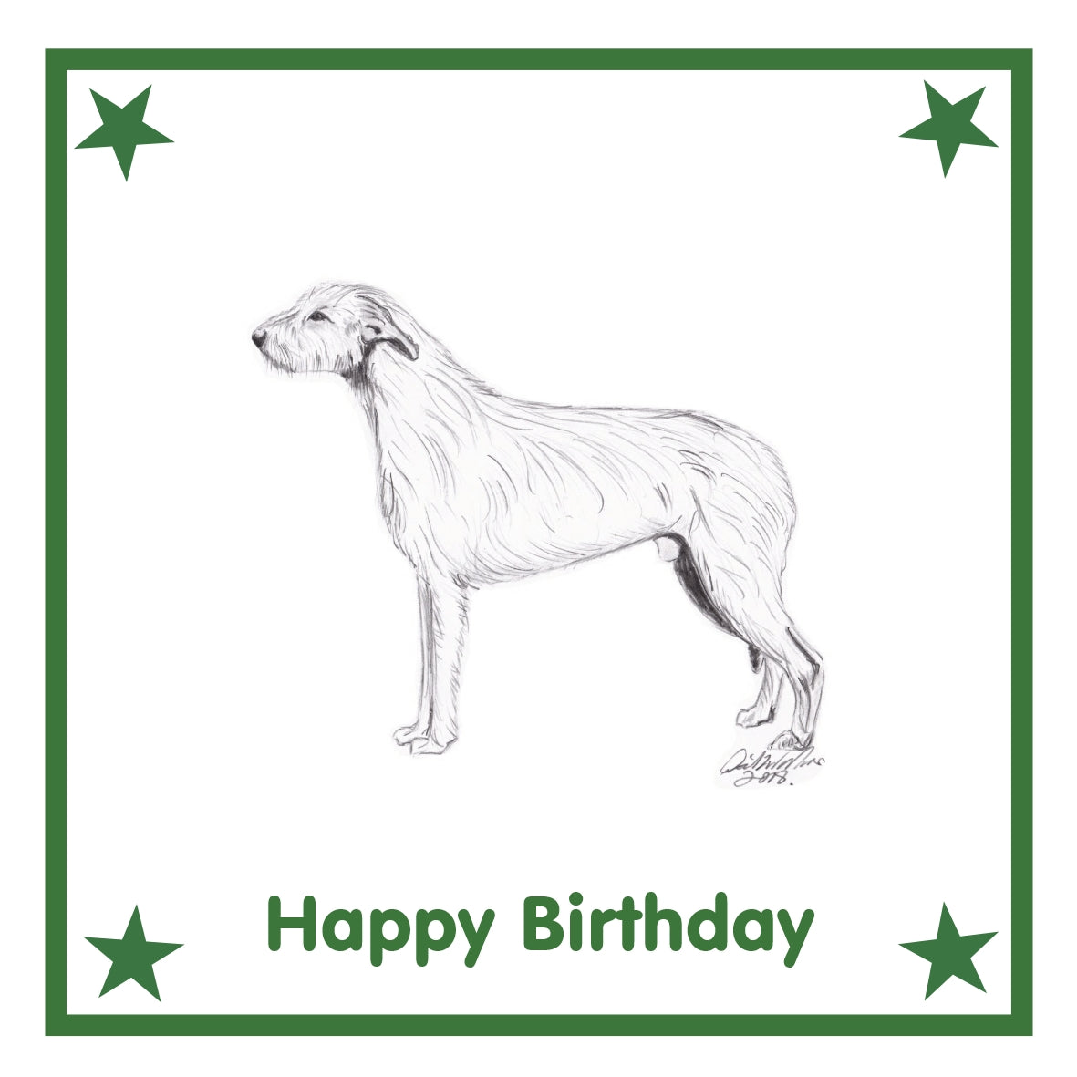 Irish Wolfhound Greeting Card Choice of 6 Designs BIRTHDAY, THINKING OF YOU, BLANK