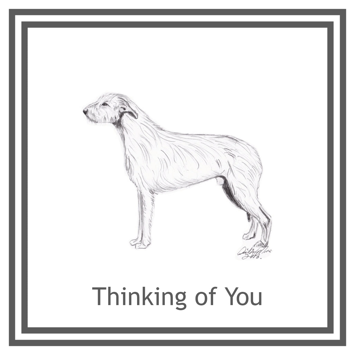 Irish Wolfhound Greeting Card Choice of 6 Designs BIRTHDAY, THINKING OF YOU, BLANK