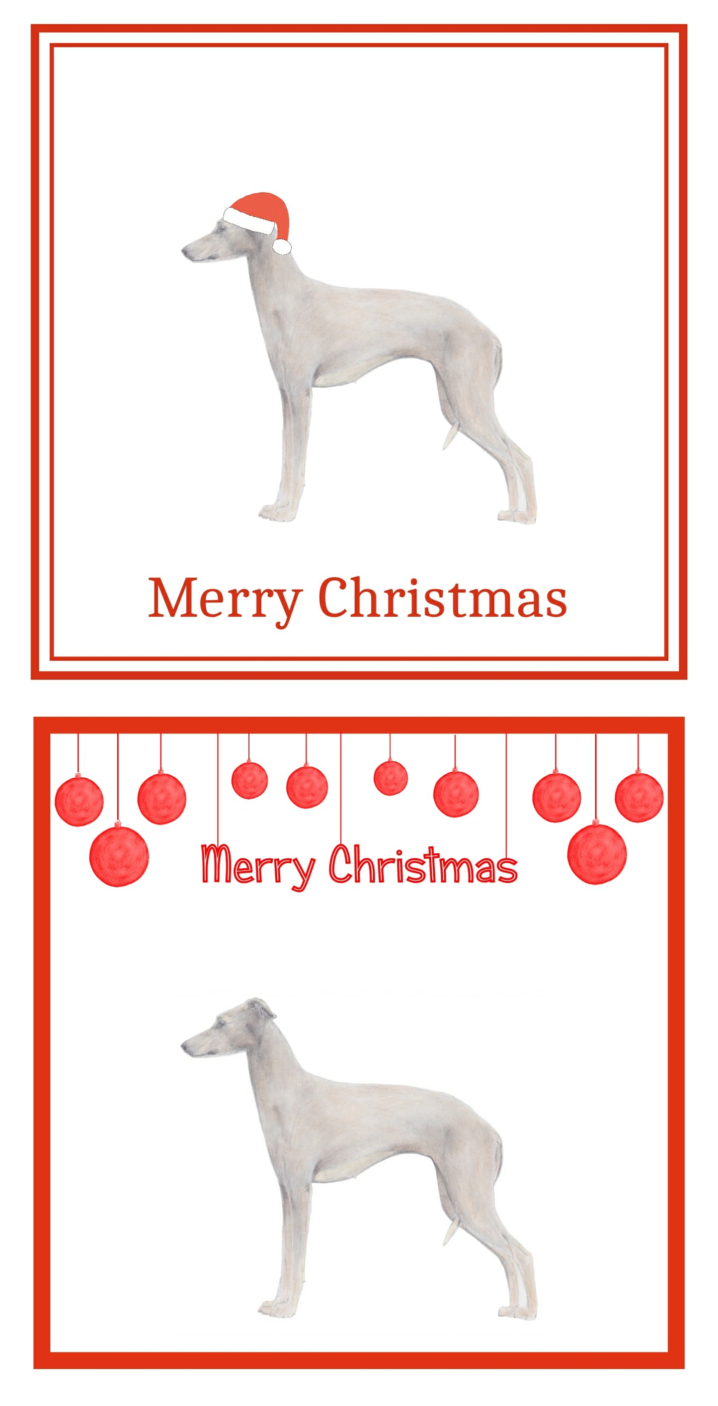Italian Greyhound Christmas Cards Pack of 6