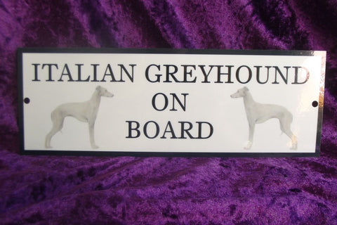 Italian Greyhound On Board Car Sign