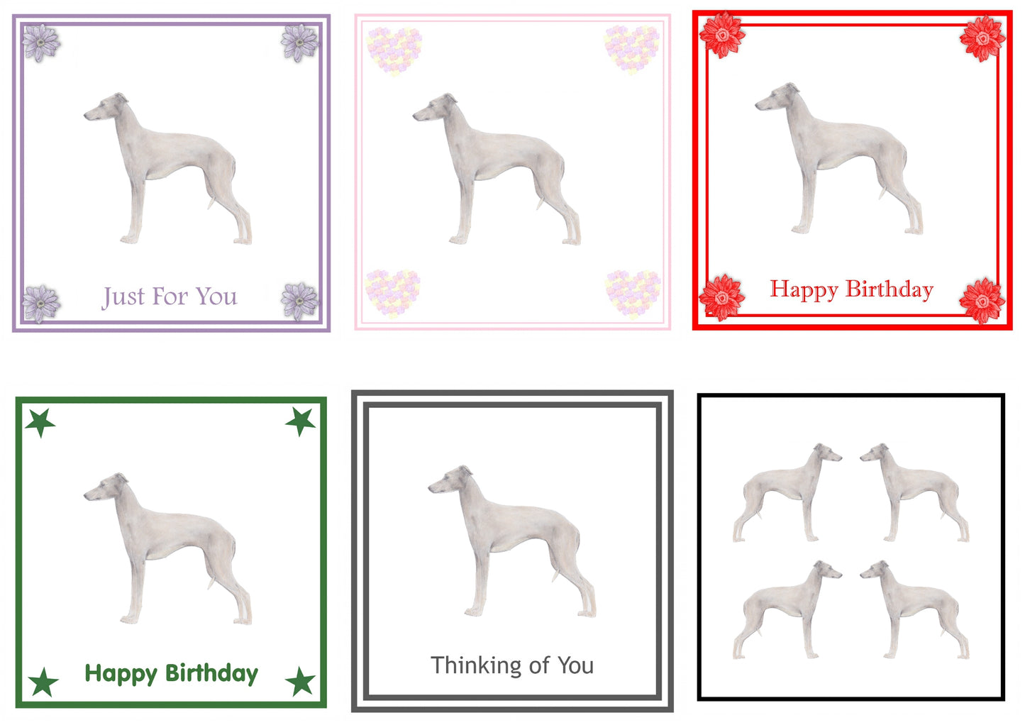 Italian Greyhound Greeting Card Choice of 6 Designs BIRTHDAY, THINKING OF YOU, BLANK