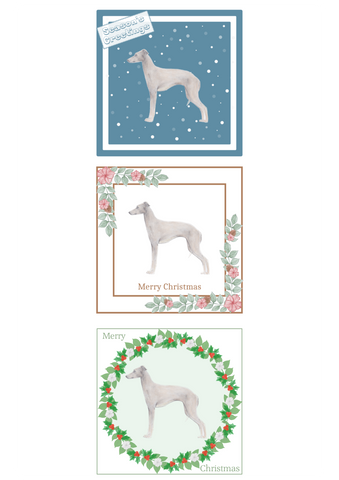 Italian Greyhound Christmas Card Choice of 3 Card Designs Single or Multi Pack