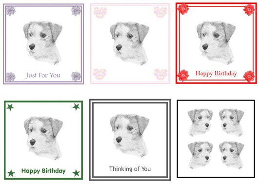 Jack Russell Terrier Greeting Card Choice of 6 Designs BIRTHDAY, THINKING OF YOU, BLANK