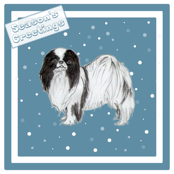 Japanese Chin Christmas Card Choice of 3 Card Designs Single or Multi Pack