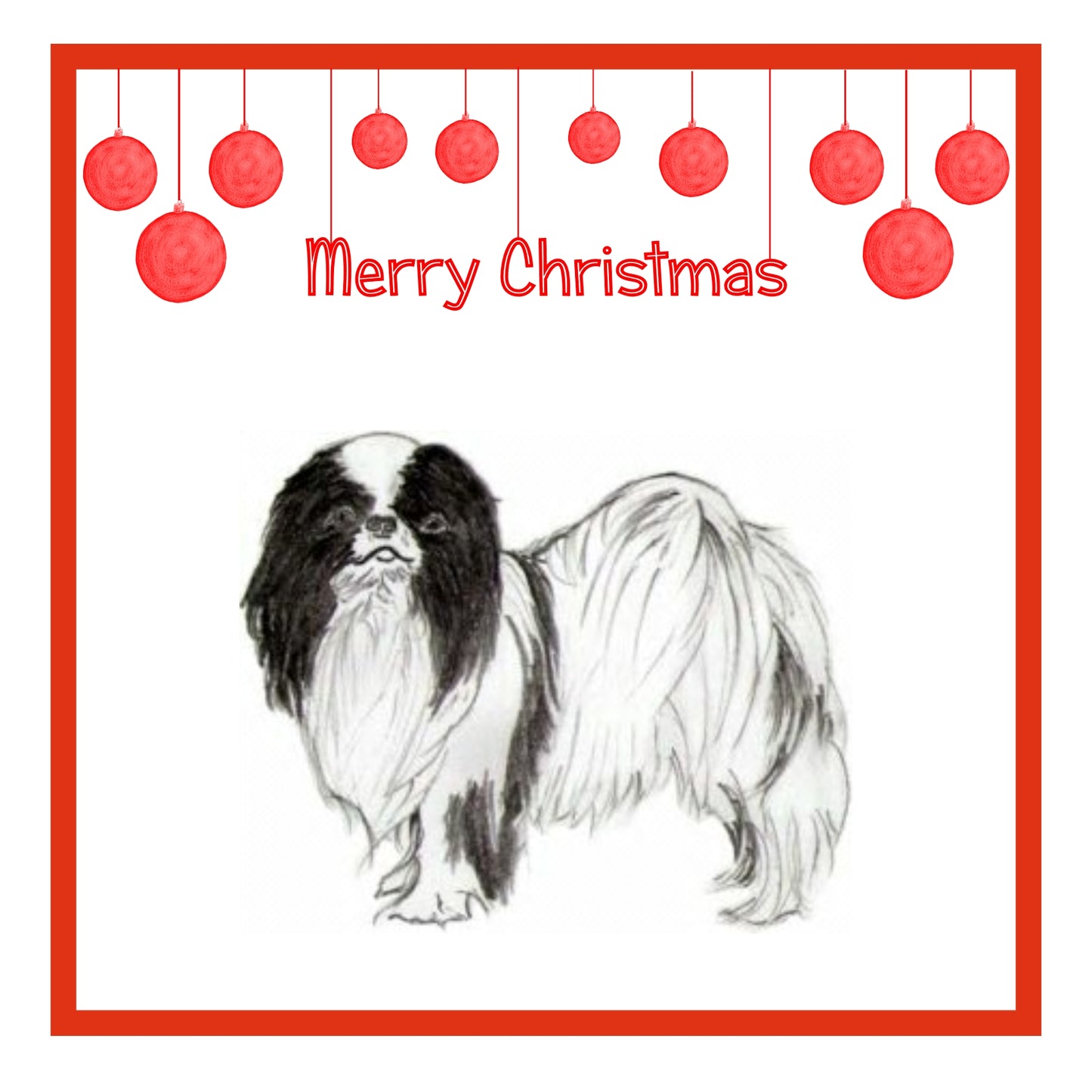 Japanese Chin Christmas Card Choice of 3
