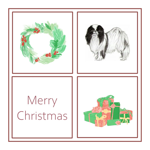 Japanese Chin Christmas Card Choice of 3