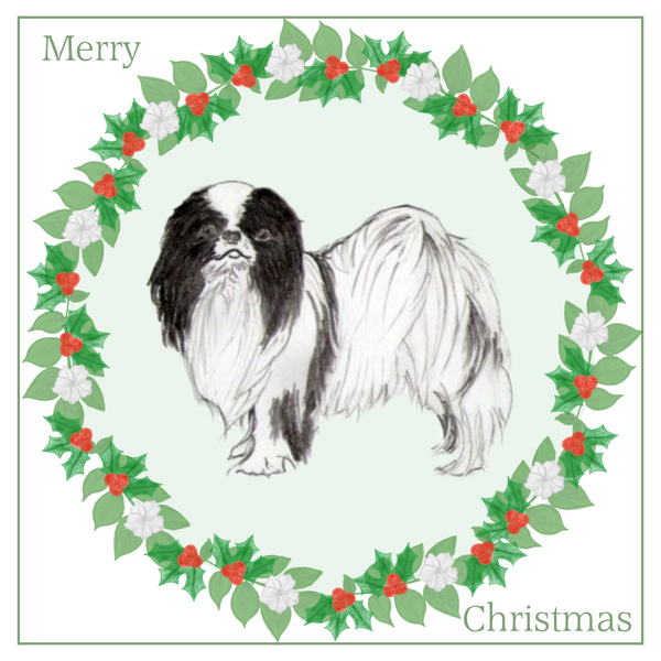 Japanese Chin Christmas Card Choice of 3 Card Designs Single or Multi Pack