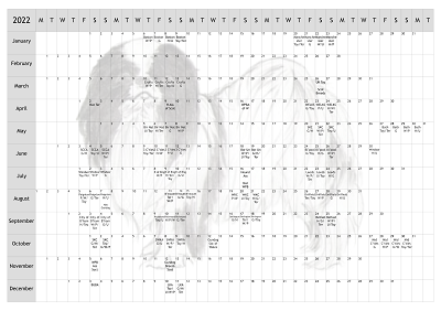 Japanese Chin Dog Show 2022 Year Planner A4