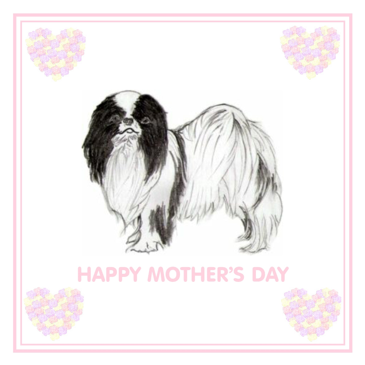 Japanese Chin Mother's Day Card PERSONALISATION AVAILABLE