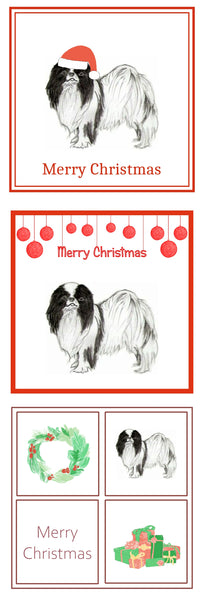 Japanese Chin Christmas Card Choice of 3