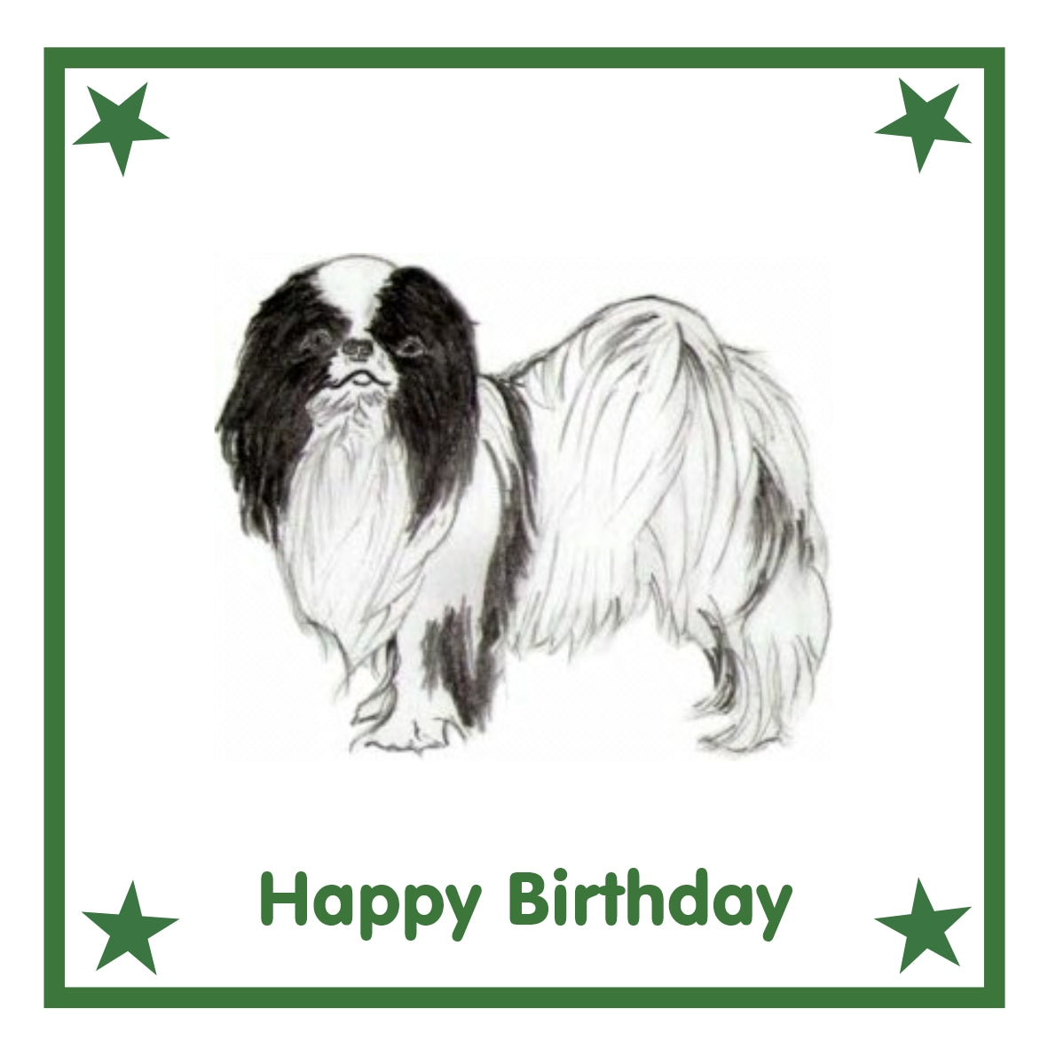 Japanese Chin Greeting Card Choice of 6 Designs BIRTHDAY, THINKING OF YOU, BLANK
