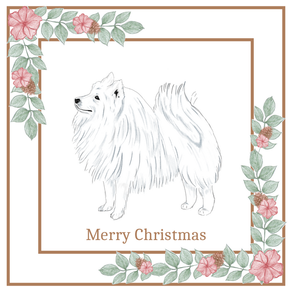 Japanese Spitz Christmas Card Choice of 3 Card Designs Single or Multi Pack