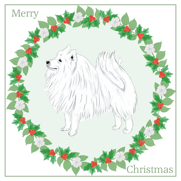 Japanese Spitz Christmas Card Choice of 3 Card Designs Single or Multi Pack