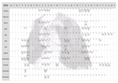 King Charles Spaniel KCS Dog Show 2022 Year Planner A4