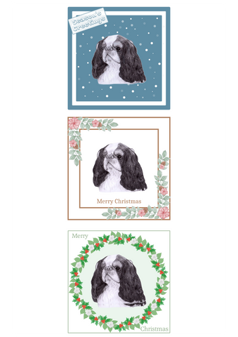 King Charles Spaniel Christmas Card Choice of 3 Card Designs Single or Multi Pack