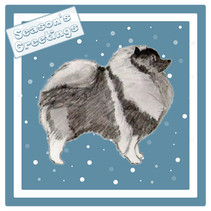 Keeshond Christmas Card Choice of 3 Card Designs Single or Multi Pack