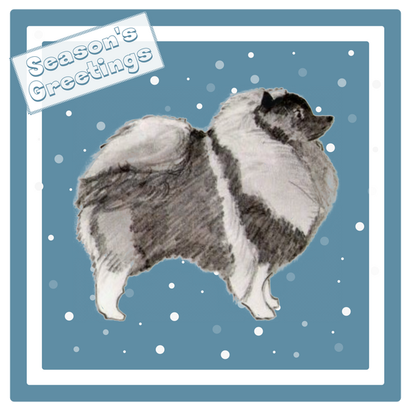 Keeshond Christmas Card Choice of 3 Card Designs Single or Multi Pack