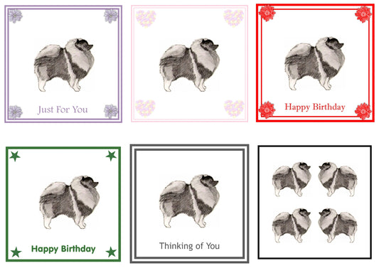 Keeshond Greeting Card Choice of 6 Designs BIRTHDAY, THINKING OF YOU, BLANK