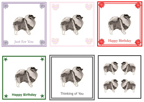 Keeshond Greeting Card Choice of 6 Designs BIRTHDAY, THINKING OF YOU, BLANK