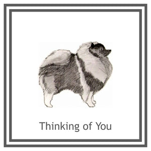 Keeshond Greeting Card Choice of 6 Designs BIRTHDAY, THINKING OF YOU, BLANK