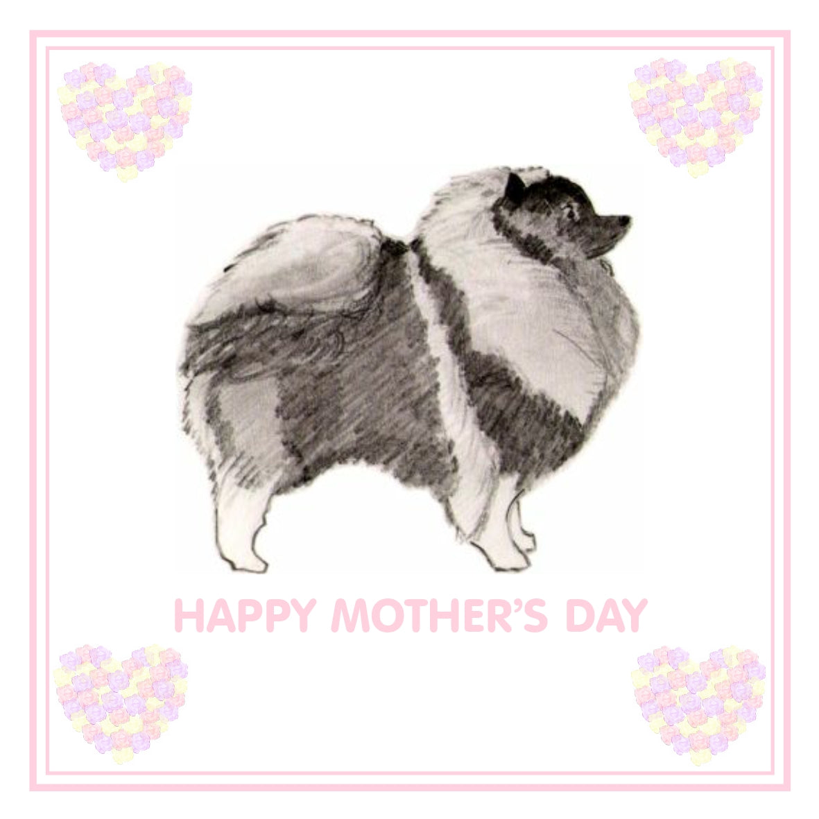 Keeshond Mother's Day Card PERSONALISATION AVAILABLE