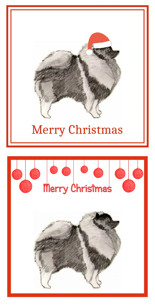 Keeshond Christmas Cards Pack of 6