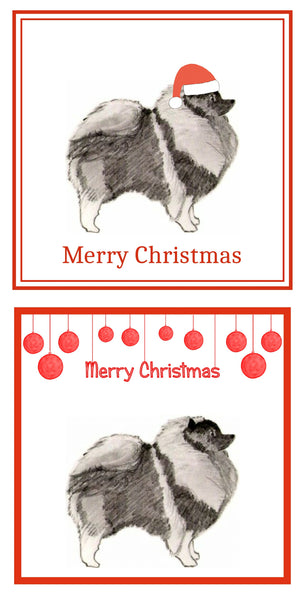 Keeshond Christmas Cards Pack of 6