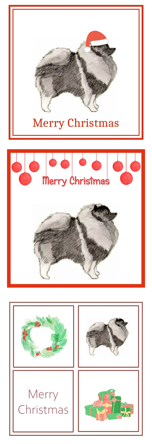 Keeshond Christmas Card Choice of 3
