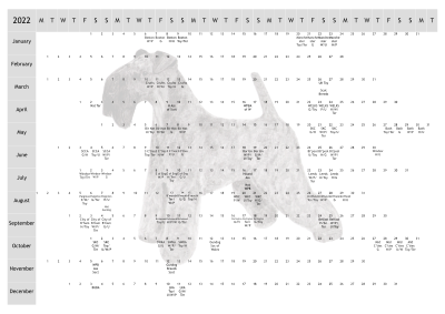 Kerry Blue Terrier Dog Show 2022 Year Planner A4