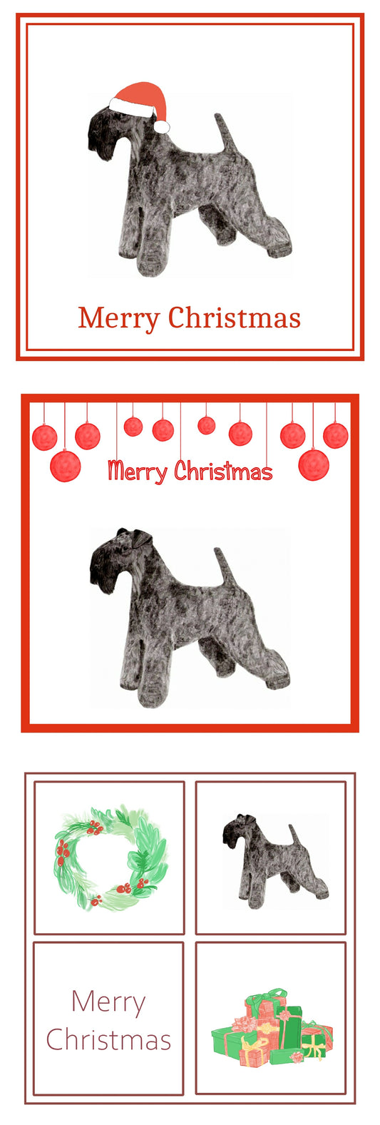 Kerry Blue Terrier Christmas Card Choice of 3
