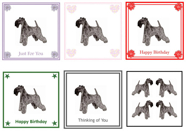 Kerry Blue Terrier Greeting Card Choice of 6 Designs BIRTHDAY, THINKING OF YOU, BLANK