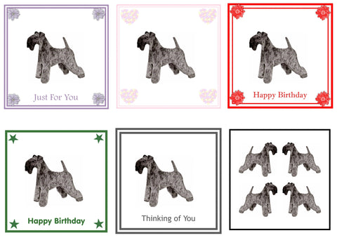 Kerry Blue Terrier Greeting Card Choice of 6 Designs BIRTHDAY, THINKING OF YOU, BLANK