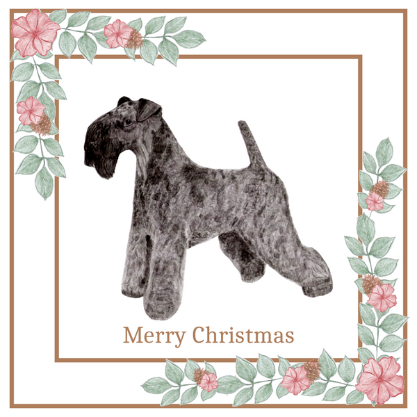 Kerry Blue Terrier Christmas Card Choice of 3 Card Designs Single or Multi Pack