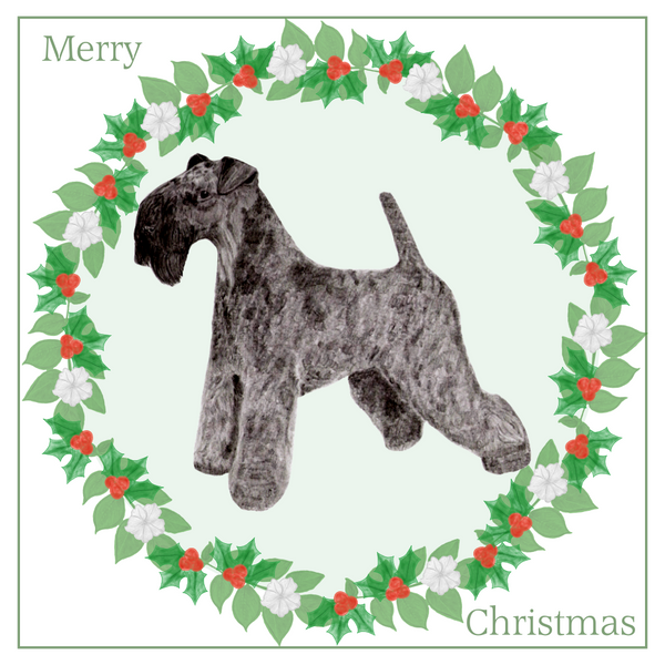 Kerry Blue Terrier Christmas Card Choice of 3 Card Designs Single or Multi Pack