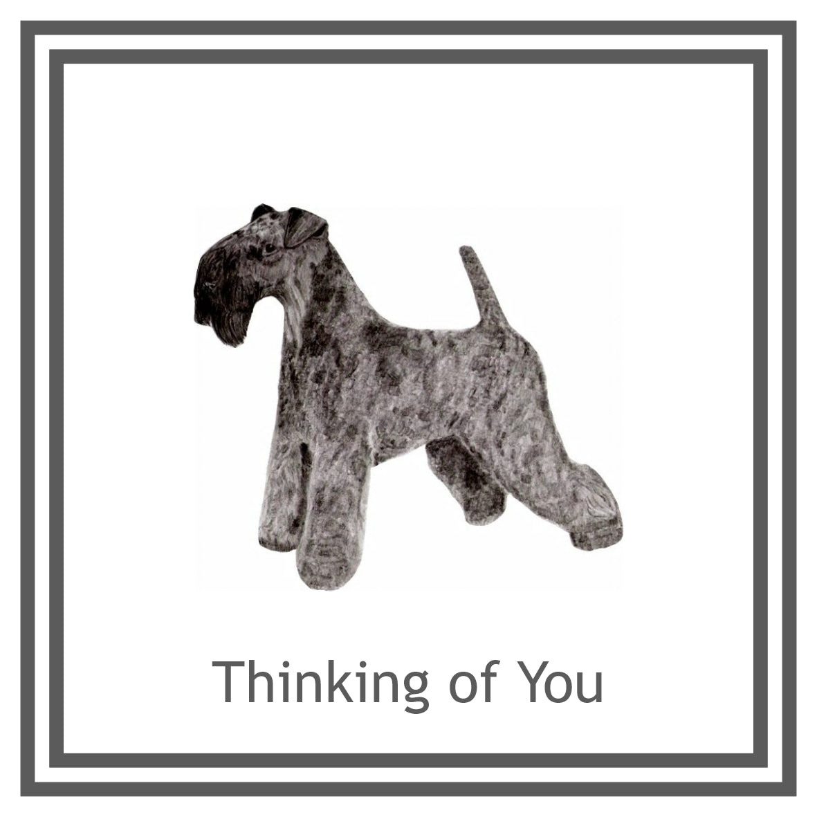 Kerry Blue Terrier Greeting Card Choice of 6 Designs BIRTHDAY, THINKING OF YOU, BLANK