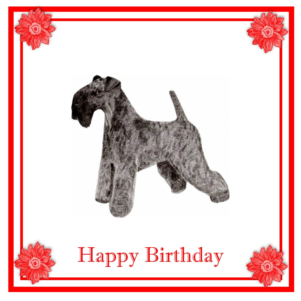Kerry Blue Terrier Greeting Card Choice of 6 Designs BIRTHDAY, THINKING OF YOU, BLANK