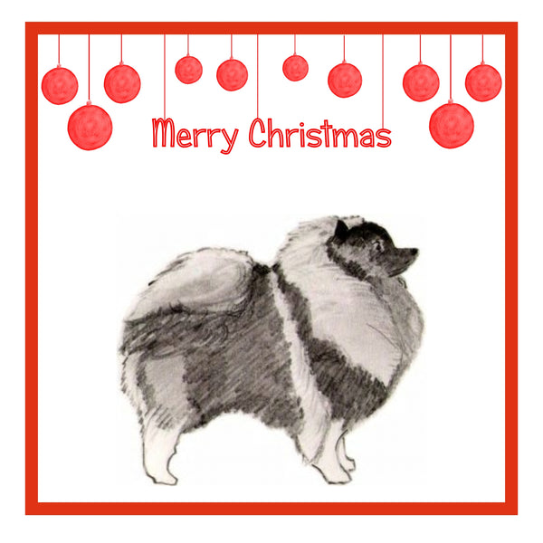 Keeshond Christmas Cards Pack of 6