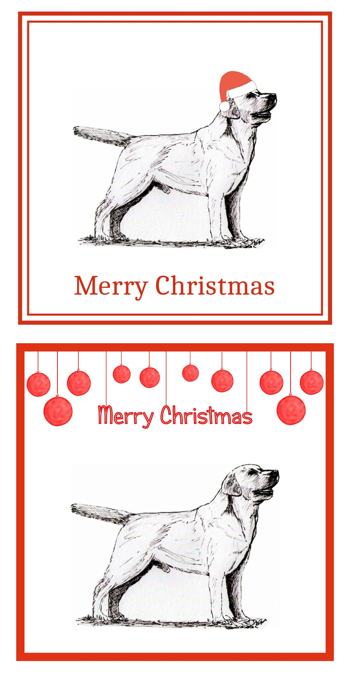 Labrador Retriever Christmas Cards Pack of 6