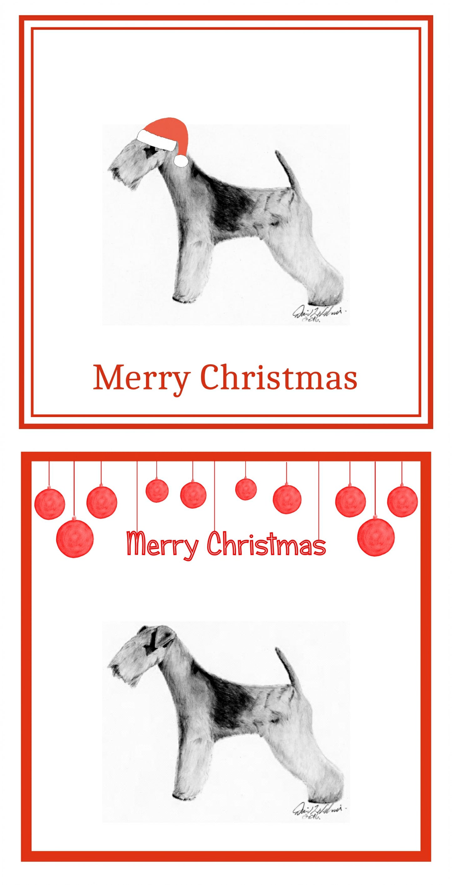 Lakeland Terrier Christmas Cards Pack of 6