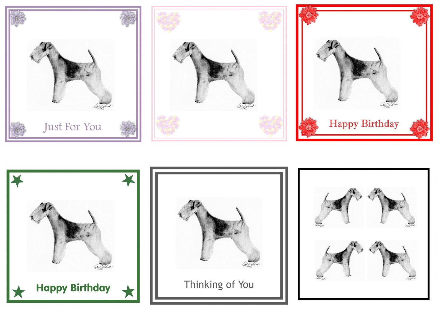 Lakeland Terrier Greeting Card Choice of 6 Designs BIRTHDAY, THINKING OF YOU, BLANK