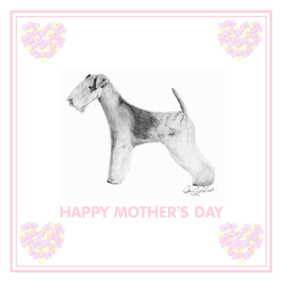 Lakeland Terrier Mother's Day Card PERSONALISATION AVAILABLE