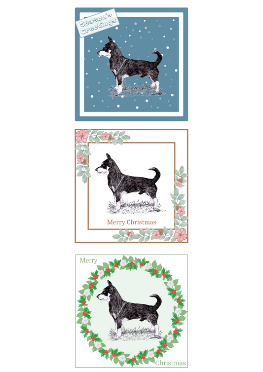 Lancashire Heeler Christmas Card Choice of 3 Card Designs Single or Multi Pack