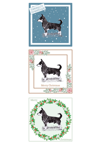 Lancashire Heeler Christmas Card Choice of 3 Card Designs Single or Multi Pack