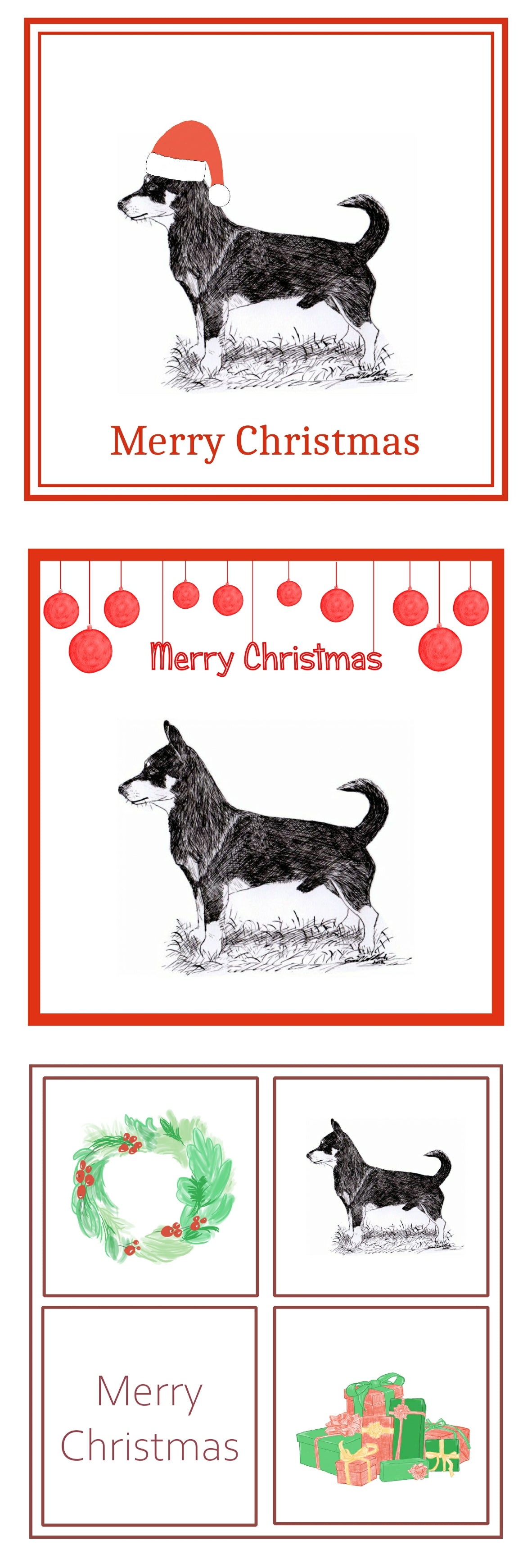Lancashire Heeler Christmas Card Choice of 3
