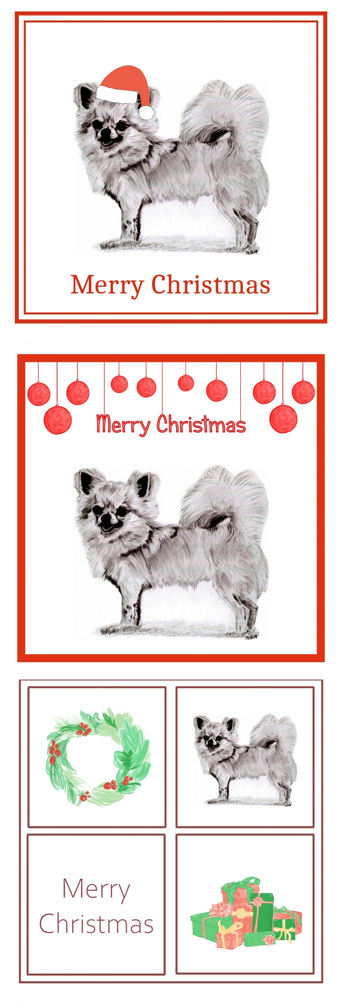 L/C Chihuahua Christmas Card Choice of 3
