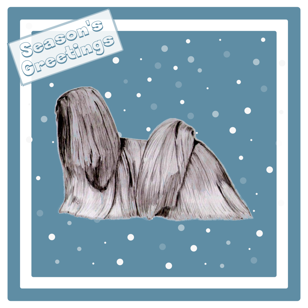 Lhasa Apso Christmas Card Choice of 3 Card Designs Single or Multi Pack