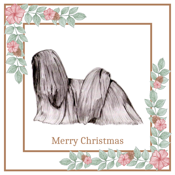 Lhasa Apso Christmas Card Choice of 3 Card Designs Single or Multi Pack