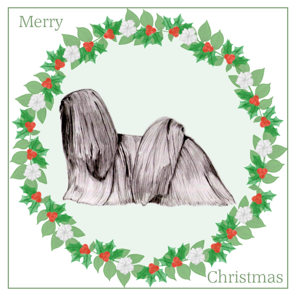 Lhasa Apso Christmas Card Choice of 3 Card Designs Single or Multi Pack