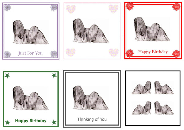 Lhasa Apso Greeting Card Choice of 6 Designs BIRTHDAY, THINKING OF YOU, BLANK