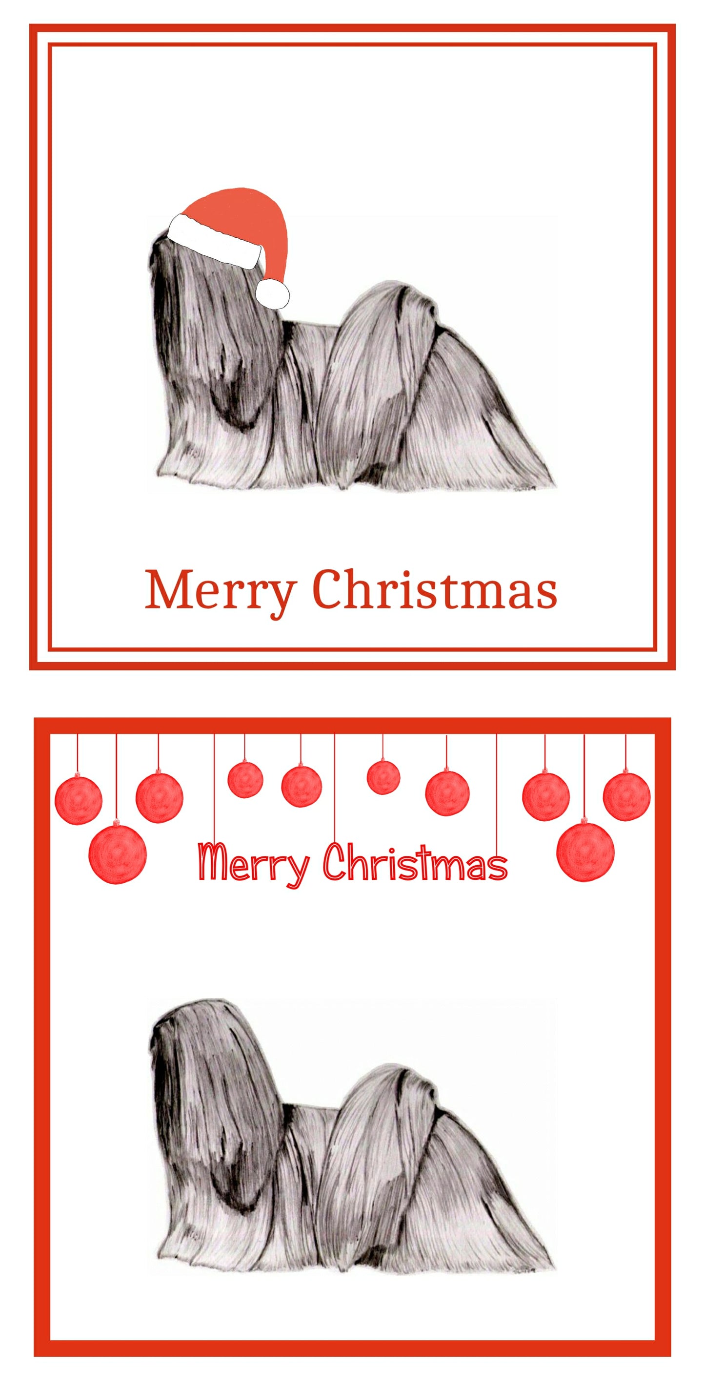 Lhasa Apso Christmas Cards Pack of 6
